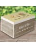 Mr. & Mrs. Panda Holzkiste Waldtiere Aloha mit Spruch in Gelb Pastell