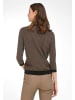 PETER HAHN Strickpullover cotton in SCHWARZ/TAUPE