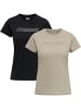 Hummel T-Shirt Hmlte Cali Damen in BLACK/CHATEAU GREY