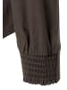More & More feminine Stretchbluse, Rüschenkragen in brown