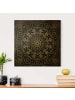 WALLART Leinwandbild Gold - Mandala Blüte Muster silber schwarz in Silber