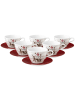 Seltmann Weiden 6er Set Milchkaffeetassen mit Untertassen Life Christmas 370 ml in weiß-braun