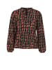 MARC CAIN COLLECTIONS Bluse mit abstraktem Hahnentrittmuster in Tigerlily