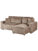 Beliani Schlafsofa ABACKA in Braun/Schwarz - (W) 247 x (H) 90 x (L) 147 cm linksseitig