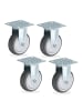 relaxdays 4 x Bockrolle in Grau/ Silber - 75 mm