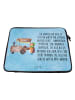 Mr. & Mrs. Panda Laptop Tasche Igel Maronen mit Spruch in Eisblau