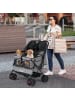 COSTWAY Hundewagen Doppel Hundebuggy faltbar in Grau