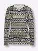 Heine Langarmshirt in khaki-marine-bedruckt
