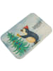 Mr. & Mrs. Panda Badematte Pinguin Weihnachtsbaum Design mit Spruch in Weiß