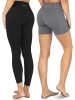 Circle Five High Waist Sporthosen-Set in Anthrazit/Schwarz