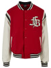 FUBU College Jackets in red/offwhite/black