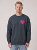 wat? Apparel Sweatshirt Pink Heart in India Ink Grey