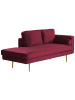 Beliani 3-tlg Chaiselongue MIRAMAS in Rot/Gold rechtsseitig