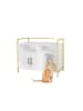 relaxdays Katzenschrank in Weiß/ Gold - (B)90 x (H)74 x (T)45 cm