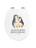 Mr. & Mrs. Panda Motiv WC Sitz Pinguin umarmen mit Spruch in Weiß