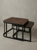 KADIMA DESIGN Couchtisch 2er Set Mango Massivholz/Metall Sofatisch Dunkel in Dunkelbraun