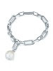 Lulu & Jane Perlen-Armband Metall-Legierung Muschelkernperle in silber