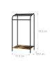 relaxdays Handtuchständer in Dunkelbraun/ Schwarz - (B)41,5 x (H)79,5 x (T)28,5 cm