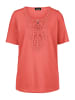 GOLDNER Elegantes Jerseyshirt mit Rundhals in koralle