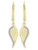 Adeliás Damen Ohrringe aus 925 Silber mit Zirkonia in gold