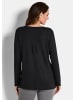 GOLDNER Blusenshirt Elegantes Chiffonshirt mit Jersey-Details in schwarz