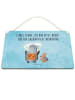 Mr. & Mrs. Panda Deko Schild Pinguin & Maus Wanderer mit Spruch in Eisblau