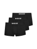 SNOCKS Boxershorts mit kurzem Bein aus Bio-Baumwolle Schwarz 3 Stück