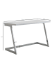 KADIMA DESIGN Schreibtisch 120x55x76 cm Hochglanz / Silber PC-Tisch mit