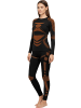 normani 2 x Thermooberteil Langarm Shirt Skiunterwäsche für Damen in Schwarz/Orange