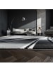 KADIMA DESIGN Teppich Kurzflor Waschbar Wellen DRAU Strapazierfähig OEKO-TEX in Schwarz
