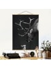 WALLART Stoffbild - Laura Graves - Illustration Hirsch und Hase Malerei in Schwarz