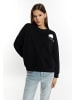 myMo Damen Sweatshirt Mit Applikation in Schwarz