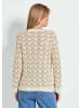 GOLDNER Eleganter Ajour-Pullover in cremeweiß / gemustert