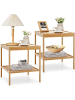 COSTWAY Nachttisch 2er Set in Beige