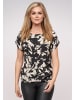 Cloud5ive Cloud5ive Blouse Top with elastic hem and abstract print in beige/black