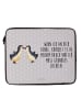 Mr. & Mrs. Panda Computertasche Pinguine Kuss mit Spruch in Grau Pastell