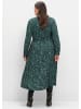 sheego Blusenkleid in tiefgrün-gemustert