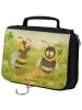 Mr. & Mrs. Panda Waschtasche Hummeln Kleeblatt Design ohne Spruch in Weiß