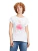 CARTOON Printshirt mit Ärmelaufschlag in White/Pink