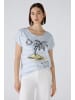 Oui T-Shirt elastische Cotton-Modalqualität in offwhite blue