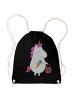 Mr. & Mrs. Panda Sportbeutel Einhorn Vegan ohne Spruch in Schwarz
