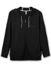 sheego Kapuzensweatjacke in schwarz