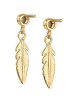 Elli Ohrringe 925 Sterling Silber Boho, Feder in Gold