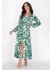 faina Damen Kleid in Grün Wollweiss