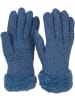 styleBREAKER Strickhandschuhe mit Perlmuster und Fleece in Jeansblau