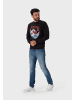 OLDSKULL Sweatshirt Asian Big W Vintage Logo Graphic in Black