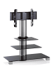 VCM  TV Standfuß Alu Glas Rack Amalo Max in Schwarzglas