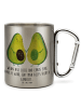 Mr. & Mrs. Panda Outdoor Tasse Avocado Pärchen mit Spruch in Silber