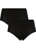 Con-ta Baumwolle, Feinripp Taillenslip 2er-Pack in schwarz