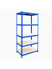relaxdays Schwerlastregal in Blau/ Braun - (B)90 x (H)180 x (T)40 cm